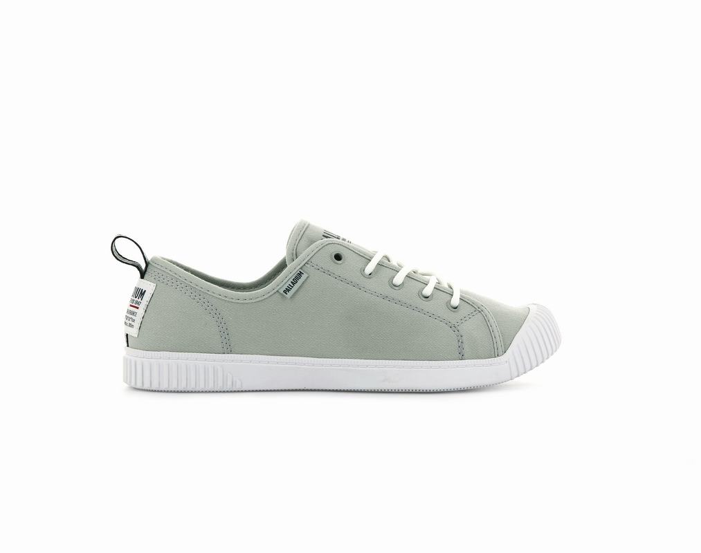 Palladium Easy Lace Canvas Damen Niedrige Sneaker Olivgrün ||614908-TOI||